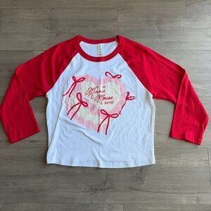 GUC Minnie Mouse bows/cake babydoll 3/4 sleeve shirt - size XL